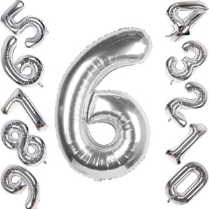 Balon Cifra 6 Silver
