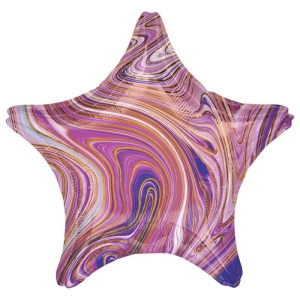 Balon Folie Stea Mov Marble