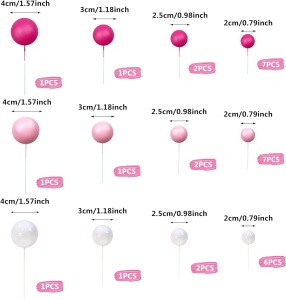Decoratiune Tort Aniversare Roz Fuchsia Deluxe - Img 2