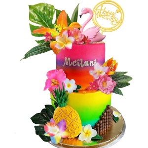 Decoratiune Tort Flamingo Tropical Pentru Aniversari Elegante - Img 4