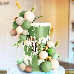 Decoratiune Tort Premium Verde si Nude - Img 4