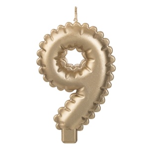 Lumanare Zi De Nastere Cifra 9 Gold Metalizat LMR43-9