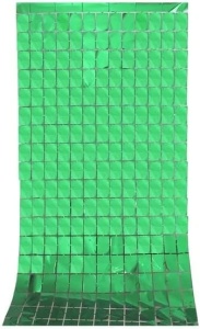 Perdea Decorativa Verde Model Cu Patratele