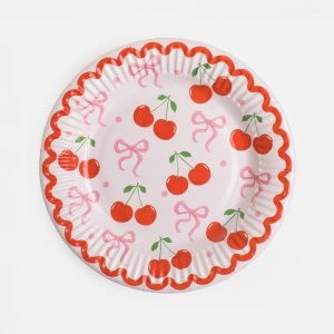 Set 12 Farfurii Petrecere cu Cireșe – 23 cm