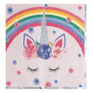 Set 12 Servetele Petrecere Rainbow Magical Unicorn SRV62