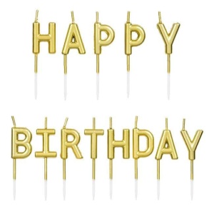 Set 13 Lumanari Happy Birthday Gold