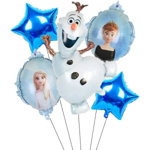 Set 5 Baloane Folie Frozen Olaf Elsa și Anna SET317
