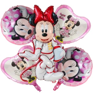Set 5 Baloane Minnie Mouse Astronaut - Decor Spatial Roz SET330