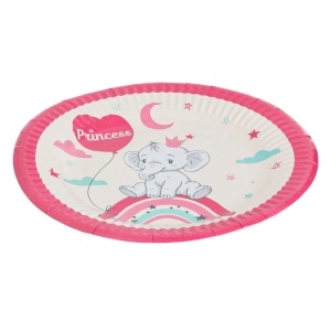 Set 6 Farfurii Petrecere Princess Cu Elefant 18 cm - Img 3