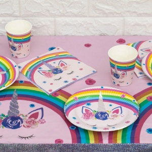 Set 6 Farfurii Petrecere Rainbow Magical Unicorn 18 cm FRF91 - Img 2