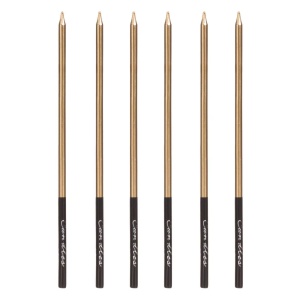 Set 6 Lumanari Premium Aniversare Auriu Metalizat Negru LMR37