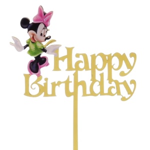 Topper Tort Minnie Mouse Happy Birthday Auriu TOP210
