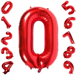 Balon Cifra 0 Rosu
