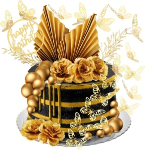 Decoratiune Tort Aniversare Gold Deluxe - Img 3