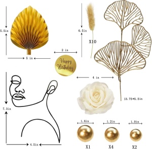 Decoratiune Tort Petrecere Aniversare Gold - Img 2