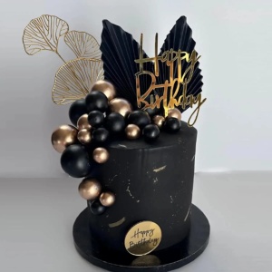 Decoratiune Tort Premium Black Gold Elegance TOP119