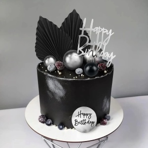 Decoratiune Tort Premium Black Silver Elegance TOP118 - Img 5