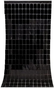 Perdea Decorativa Neagra Model Cu Patratele
