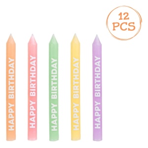 Set 12 Lumanari Aniversare Culori Pastelate LMR34