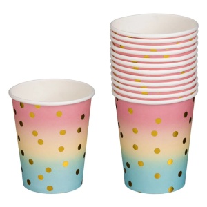 Set 12 Pahare Aniversare Petrecere Colorata Ombre PHR54 - Img 1