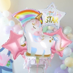 Set 4 Baloane Unicorn Rainbow - Decor Magic Petrecere SET332 - Img 3