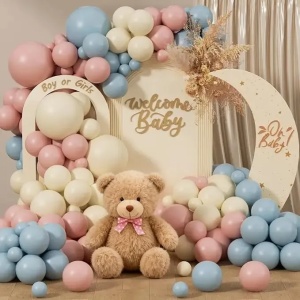 Set Arcada Baloane Pastel Mix 181 Piese, Roz, Bleu si Ivory ARC199