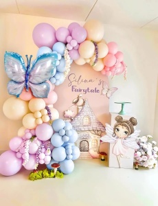 Set Baloane Pastel Si Fluturi Gigant Pentru Decor Evenimente 139 piese - Img 3
