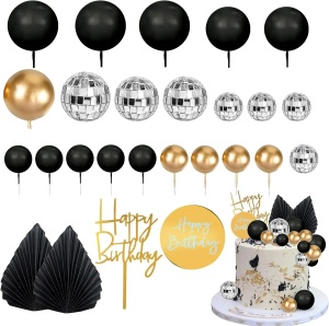 Set Decor Tort Aniversar Gold Black Deluxe TOP133 - Img 5