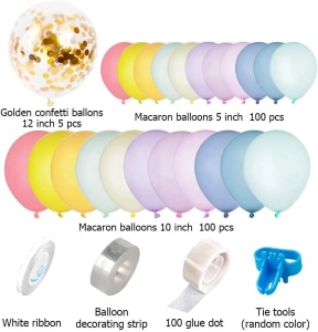 Arcada Baloane Culori Macaron 225 Piese + 2 Perdele Decorative - Img 3