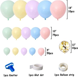 Arcada Baloane Petrecere Culori Pastelate 145 Piese - Img 5