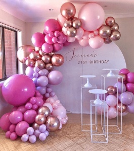Arcada Eveniment 144 Baloane Roz Gold