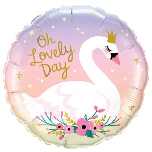 Balon Folie Rotund Cu Imprimeu Lebada