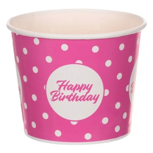 Bucket Pentru Snackuri Petrecere Roz Cu Buline