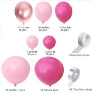 Kit Arcada Baloane Aniversare Botez Baby Pink 104 buc - Img 3