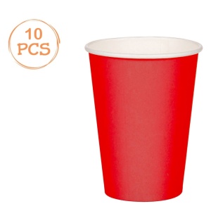 Set 10 Pahare Petrecere Roșii din Carton – 270 ml
