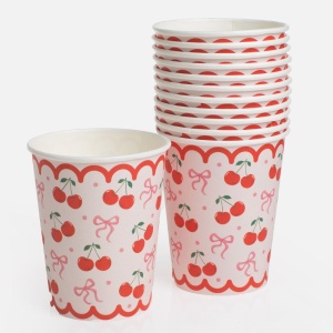 Set 12 Pahare Petrecere cu Cireșe – 240 ml