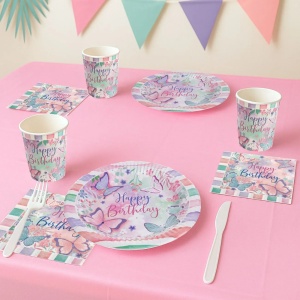 Set 12 Pahare Petrecere Multicolore Cu Fluturasi PHR43 - Img 2
