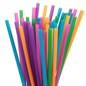 Set 50 Paie Reutilizabile Multicolore din Plastic – 21 cm - imagine 2