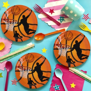 Set 6 Farfurii Aniversare Petrecere Tematica Basketball 23 cm FRF97 - Img 2