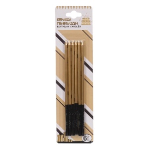 Set 6 Lumanari Premium Aniversare Auriu Metalizat Negru LMR37 - Img 2