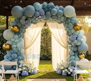 Set Arcada Baloane Aniversare Bleu si Auriu 94 Piese Decor Party ARC189 - Img 6