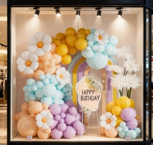 Set Arcada Baloane Aniversare Pastel 148 Piese cu Flori Margareta ARC187 - Img 6