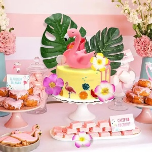 Set Decor Flamingo pentru Tort Tematica Tropical Exotica TOP115 - Img 3
