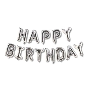 Set Litere Argintii Happy Birthday