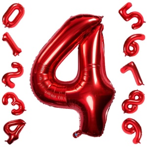Balon Cifra 4 Rosu