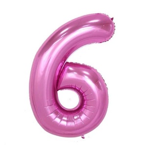 Balon Cifra 6 Roz