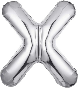 Balon Folie Litera X Silver 40 cm
