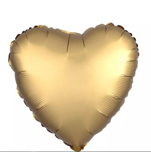 Balon inima Gold Satin