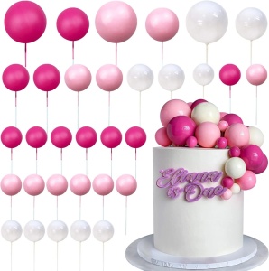 Decoratiune Tort Aniversare Roz Fuchsia Deluxe - Img 3