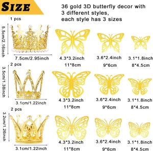 Decoratiune Tort Aurie Royal Butterflies - Img 2